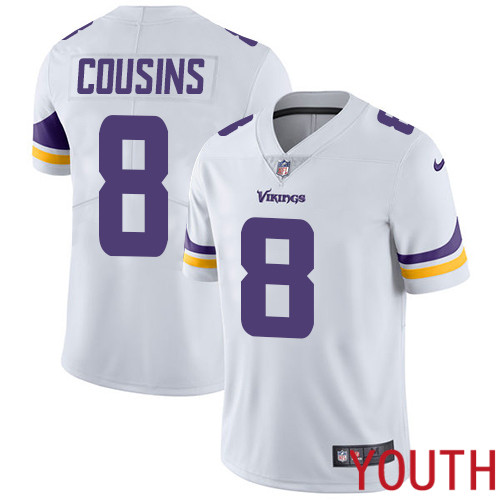Minnesota Vikings 8 Limited Kirk Cousins White Nike NFL Road Youth Jersey Vapor Untouchable